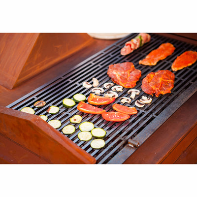 Holzkohlegrill "Style 3" mit Holzlege im Edelrost Design