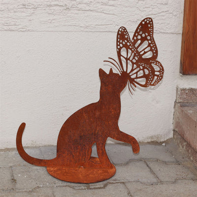 Katzen auf Platte mit Schmetterling in verschiedenen Ausführungen