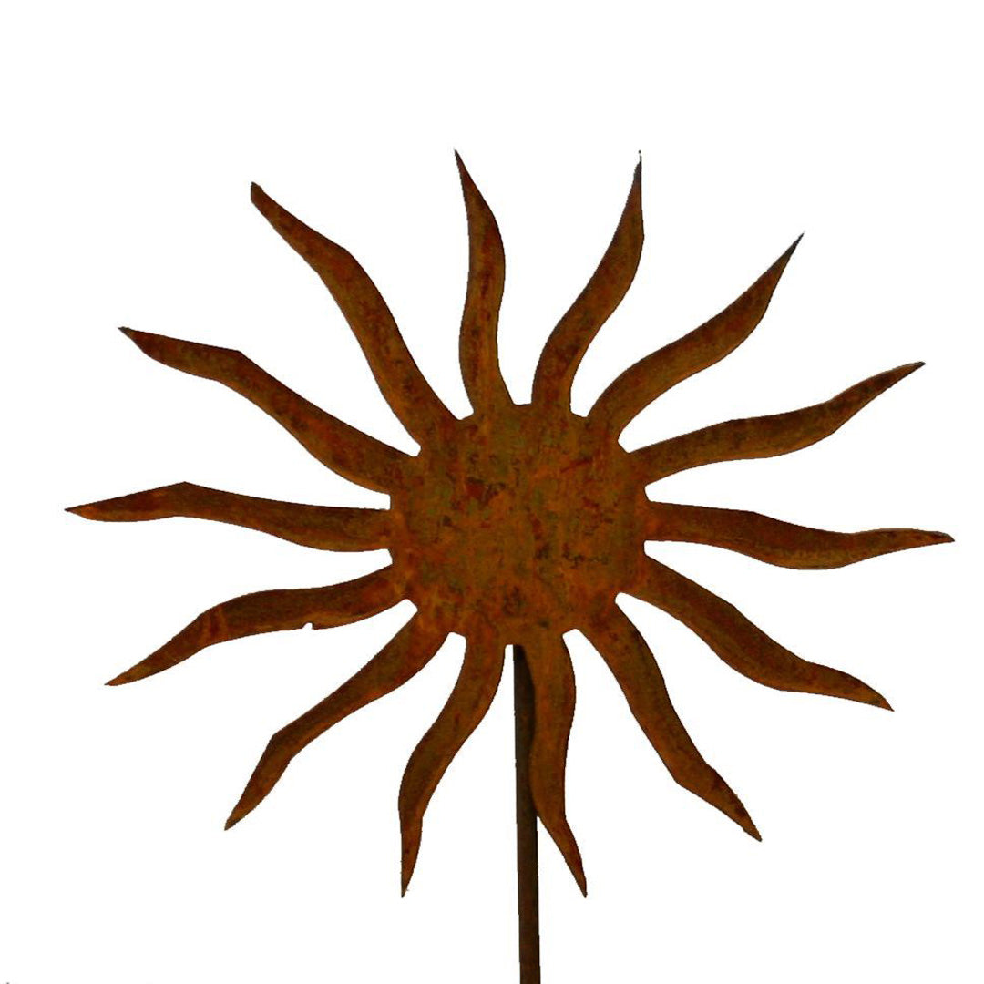 Gartenstecker Sonne aus Metall im Rost Design
