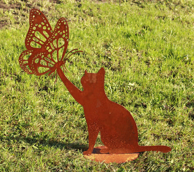 Katzen auf Platte mit Schmetterling in verschiedenen Ausführungen