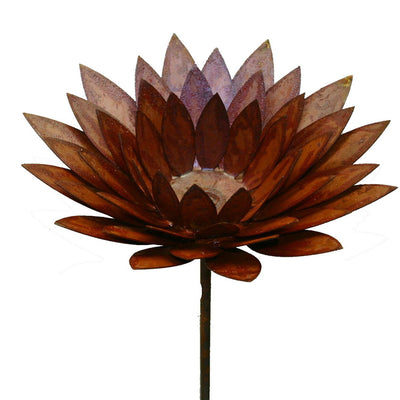 Gartenstecker Blume im Edelrost Design