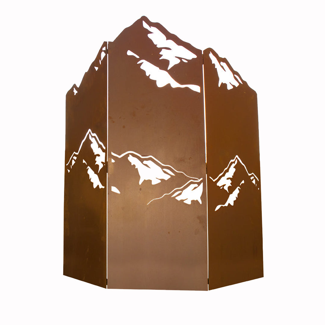 Raumteiler - Gebirge aus Metall mit Gebirge in Rost Design