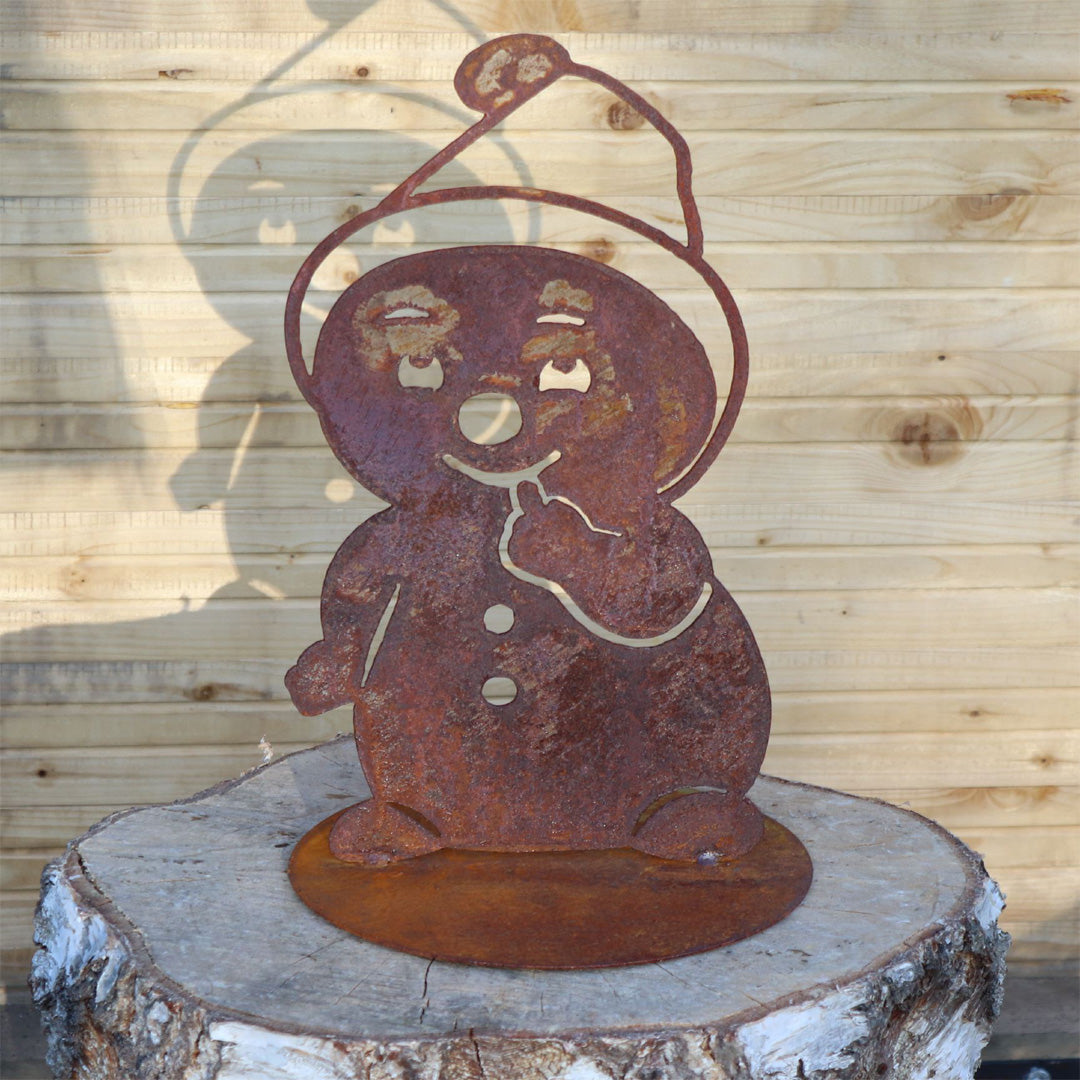 Schneemann Frosti auf Platte